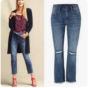 Cropped high straight jean
